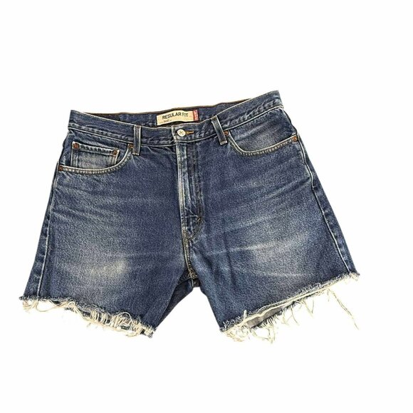 Levis 505 Cut Offs Women's , Size 36, Blue Denim Jeans, Zipper, Regular Fit - Picture 1 of 9